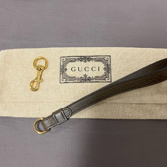 New Gucci Chain Necklace Handbag strap Pet Leash Gold Plated Leather - Picture 8 of 11